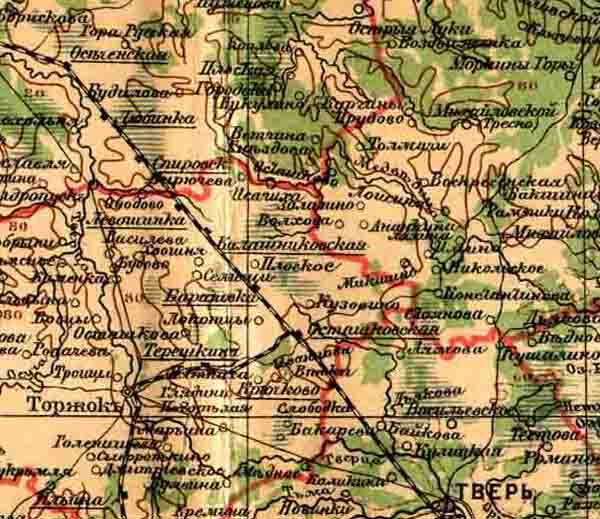 Старинная карта ржевского района тверской области